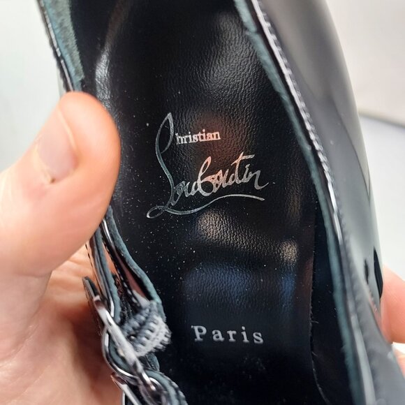 CHRISTIAN LOUBOUTIN Miss Jane Patent Black Buckle Pump Shoe - Picture 5 of 12